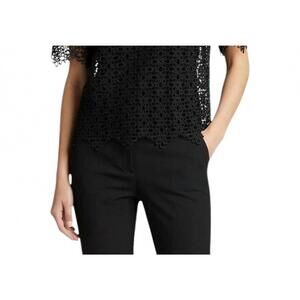 NEW PUROTATTO collared short sleeve blouse in black